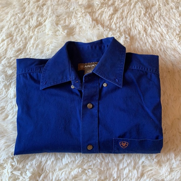 Ariat Shirts Mens Ariat Royal Blue Button Down Long Sleeve Shirt